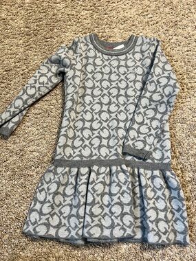 Guess Girls' Gray Patterned Knit Dress